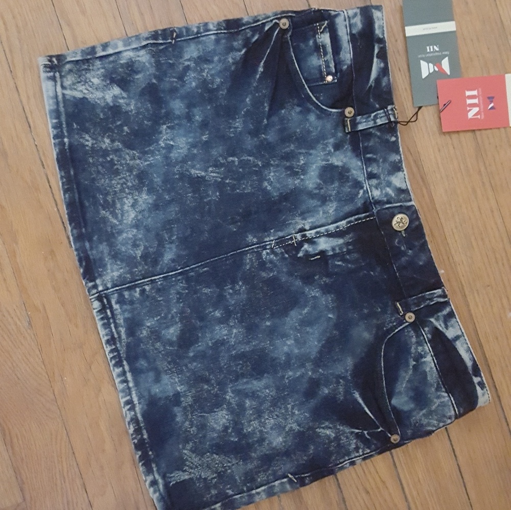 Denim mini skirt acid wash, Brand New!
